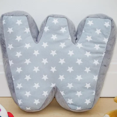 The Range Letter Cushion W - White/Grey