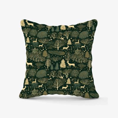 The Range Green Christmas Woodlands Outdoor Cushion - Green / 45cm