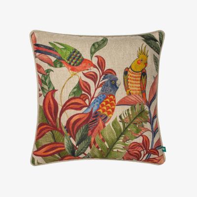 The Range Akamba Parrot Scene Tropical Cushion - Multicolour / Polyester