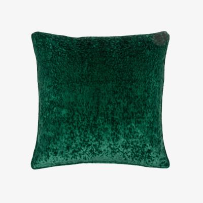The Range Ripple Pressed Velvet Piped Cushion - Emerald