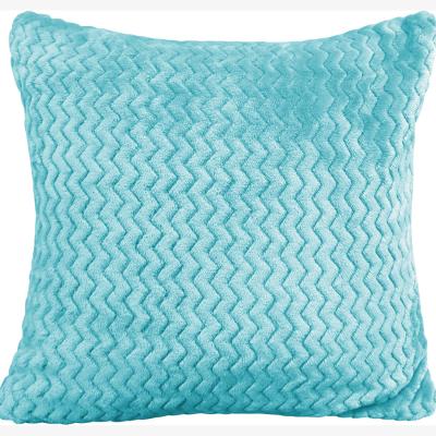 The Range Snug Soft Chevron Patterned Mink Cushion Large - Duck Egg