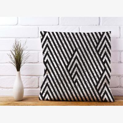 The Range Oblique Black Grunge Pattern Cushion - Grey / 60cm