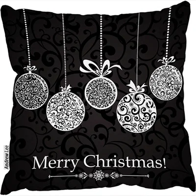 The Range Vintage Christmas Balls Outdoor Comfy Cushion - Black / 60cm