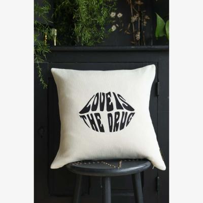 Rockett St George Love Is The Drug Knitted Lips Cushion
