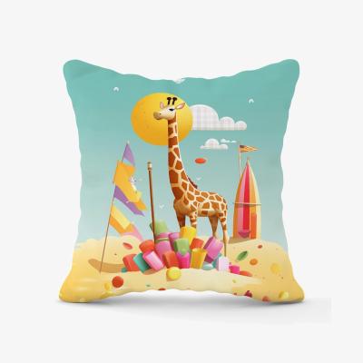The Range A Giraffe On A Beach Holiday Outdoor Cushion - Yellow / 60cm