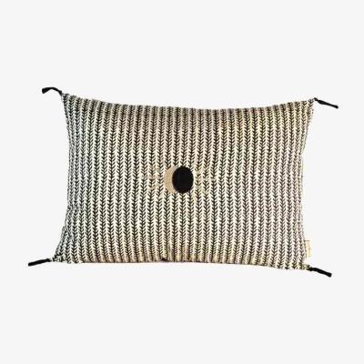 Rockett St George Monochrome Eclipsed Sun Cotton Cushion