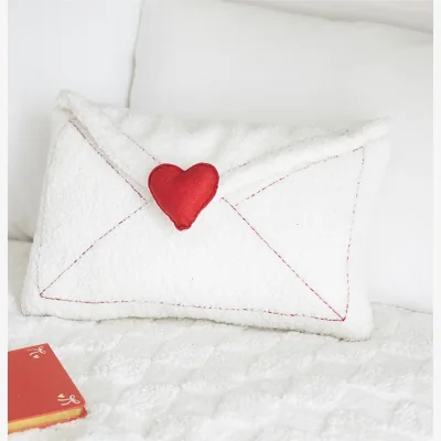 The Range Love Letter Boucle Cushion - White