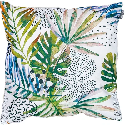 The Range Watercolour Palm Print Outdoor Cushion - Watercolour/Stone