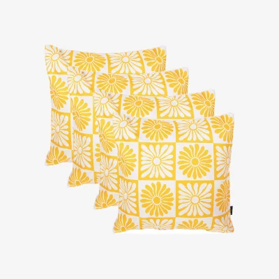 The Range 4 Pack Cushion 43x43 Kyoto Fabric, Summer Flower