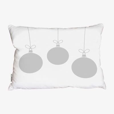 The Range Three Hanging Christmas Baubles Stylish Cushion - White