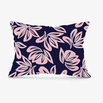 The Range Pink Navy Floral Botanical Pattern  Cushion - Pink / 28cm