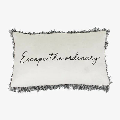 The Range Escape Fringed Cushion - Natural