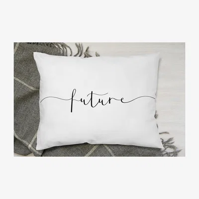 The Range Text Future Cushion - White