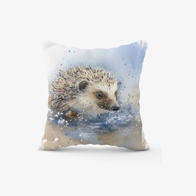 The Range Hedgehog Watercolour Cushion - Yellow