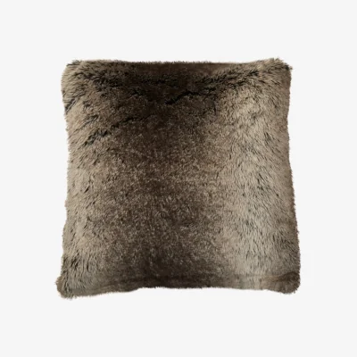 The Range Bosie Lamina Mocha Ombre Square Fur Cushion - Brown