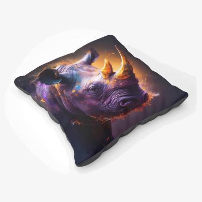 The Range Golden Rhino Face Splashart Floor Cushion - Grey
