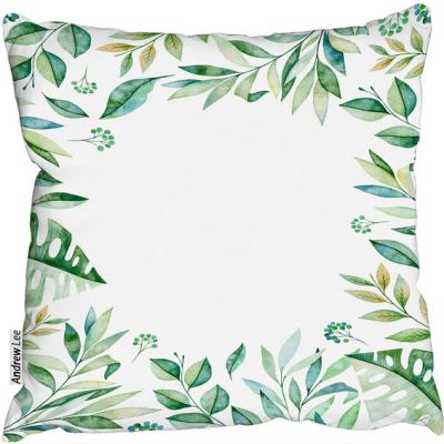The Range Light Botanical Leaves Cushion - Green / 45cm