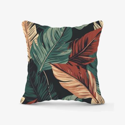 The Range Autumn Colour Leaves Outdoor Cushion - Green / 60cm
