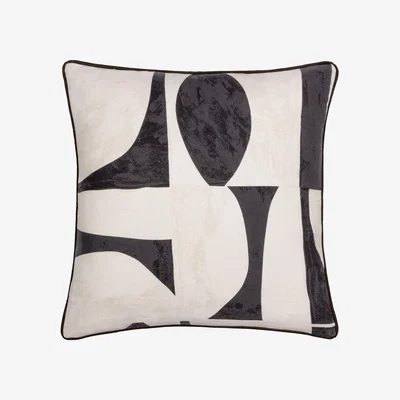 The Range Carro Abstract Piped Cushion - Dusk / 80 Feather 20 Polyester / 80 Polyester 20 Feather