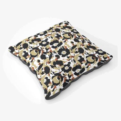 The Range Modern Flower Pattern Floor Cushion - Brown