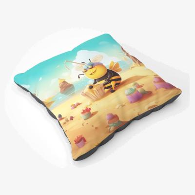 The Range Bumblebee On A Beach Holiday Floor Cushion - Yellow