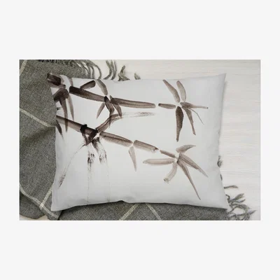 The Range Japanese Painting Of Bamboo Cushion - White