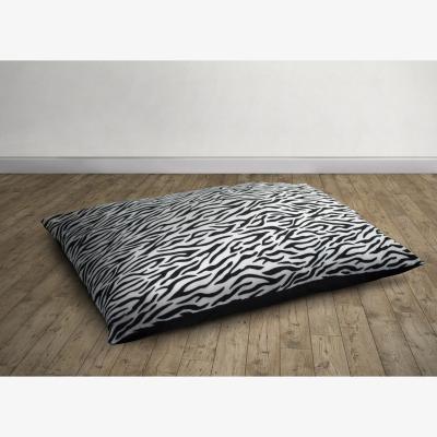 The Range Zebra Pattern Fleece Lounging Cushion with Non-Slip Base - MULTI / 80cm