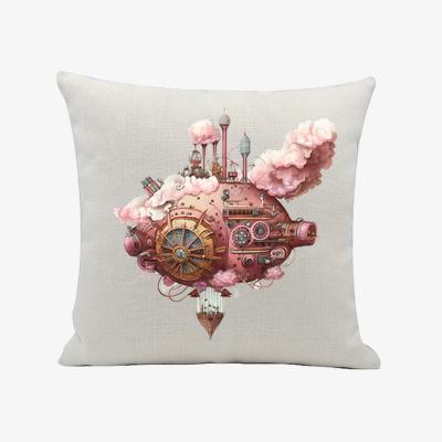 The Range Steampunk Linen Cushion - Natural
