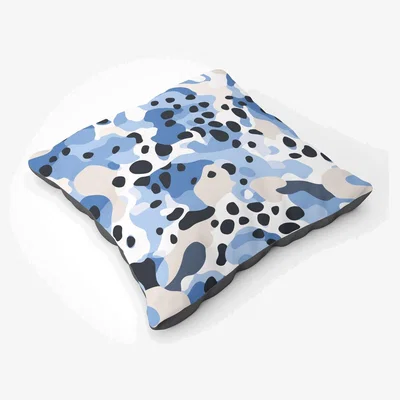 The Range Blue Camouflage Pattern Floor Cushion - Blue