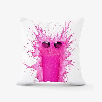 The Range Pink Splashart Glass With Glasses Outdoor Cushion - Pink / 60cm