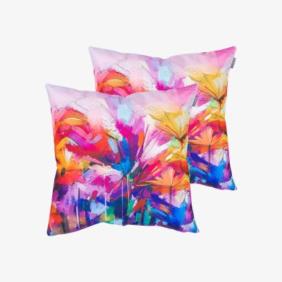 The Range Oil Painting Printed Outdoor Cushion (Set of 2) - Pink