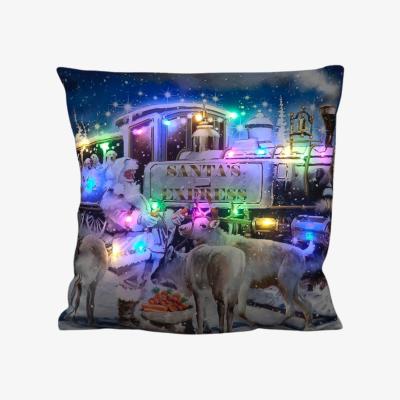 The Range Battery Operated Santa Express LED Cushion - Multicoloured