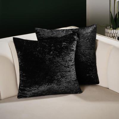 The Range Luxury Crushed Velvet Set Of Filled Cushions and Covers - Black / 4