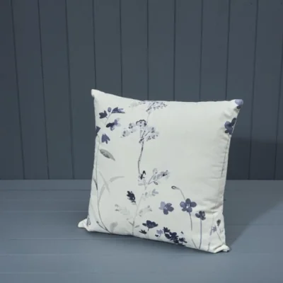 The Range Handcrafted Washable Cotton Printed Cushion with Filling - White