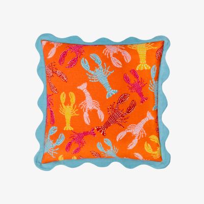 The Range Crustaceans Scalloped Cushion - Orangeade / Feather