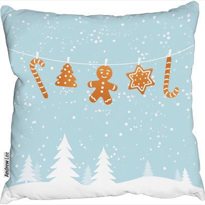 The Range Hanging Ginger Breads Stylish Cushion - Blue / 60cm