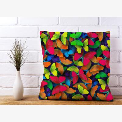 The Range Rainbow Butterflies Cushion - Green / 45cm