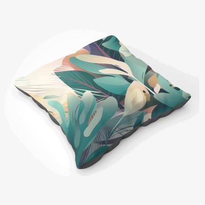 The Range Abstract Tropical Leaves Floor Cushion - Green