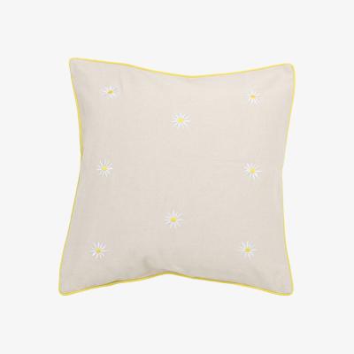 The Range Daisy Days Embroidered Cushion - Natural