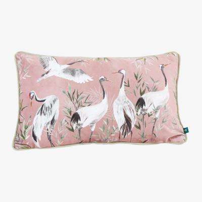 The Range Orient Cranes Cushion - Blush