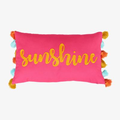 The Range Sunshine Embroidered Cushion - Pink