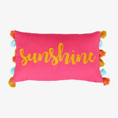 The Range Sunshine Embroidered Cushion - Pink