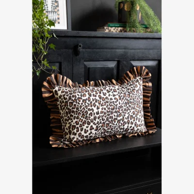 Rockett St George Leopard Print & Stripe Reversible Cushion