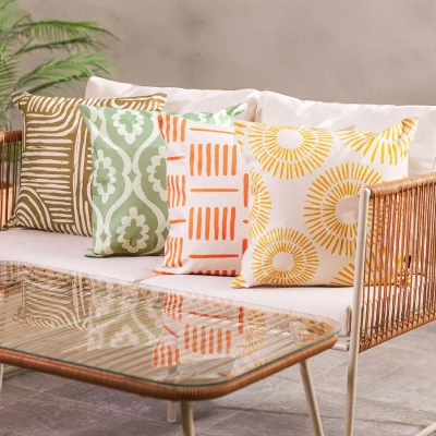 The Range 4PK Cushion x1 Curve, x1 Golden Sun, x1 Lines, x1 Damask