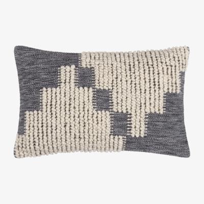 The Range Himal Woven Knot Cushion - Dusk / Feather