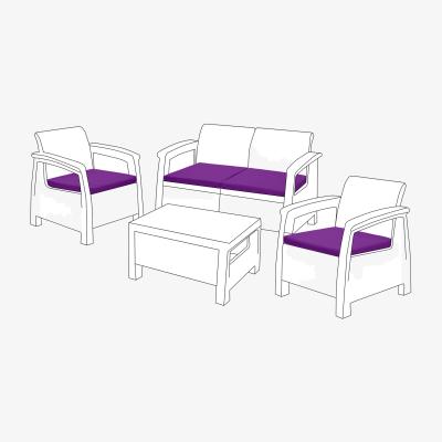 The Range 4 Piece Keter Rattan Garden Furniture Replacement Cushion Set - Purple