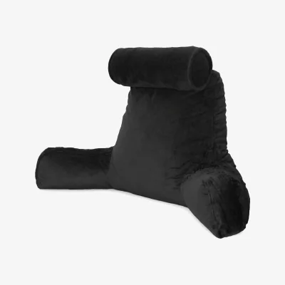 The Range Deluxe X Large Reading Pillow, Soft velvet, Shredded Memory Foam Cuddle Cushion - Black