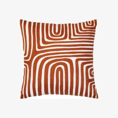 The Range Bosie Ozella Rust and White Cushion - Natural