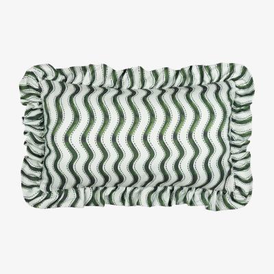 The Range Summer Solstice Wiggly Stripe Outdoor Cushion - Green