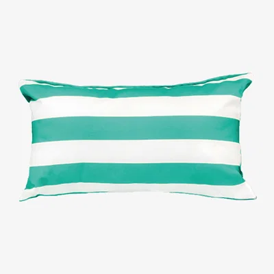The Range Striped Rectangular Garden Scatter Cushion - Green